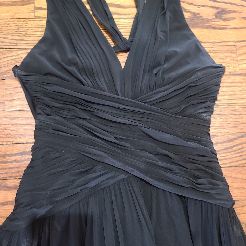 BCBGMaxAzria Black Ruched Bodice Maxi Gown - Picture 3 of 9